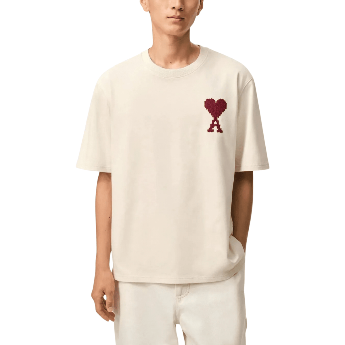 Ami Paris Ami De Coeur T-shirt Moonlight Sunset Red - OnSize