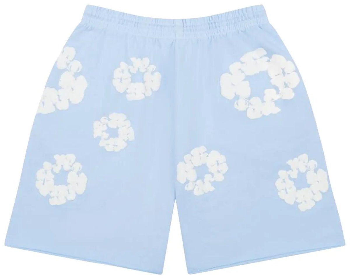 Denim Tears The Cotton Wreath Shorts Powder Blue - OnSize