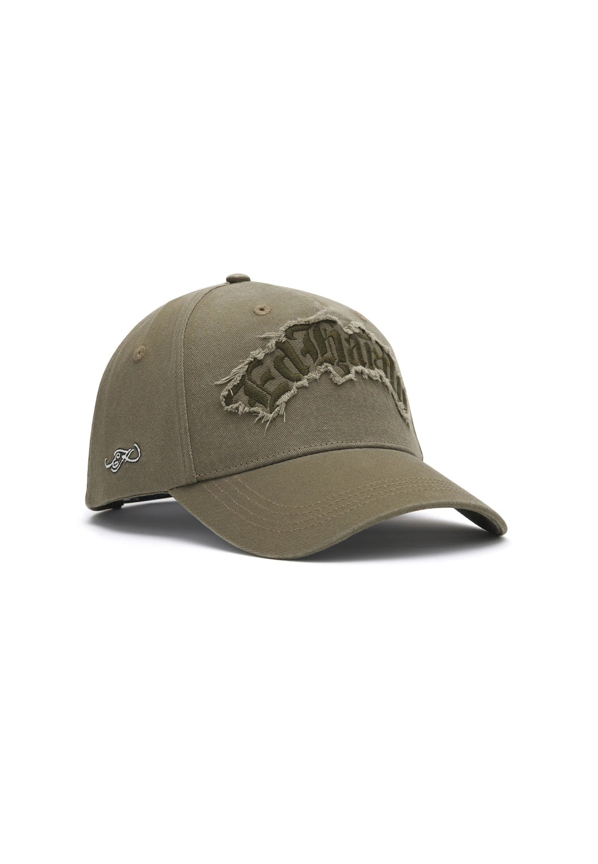 Ed Hardy Distressed Gothic 6 Panel Green Cap - OnSize