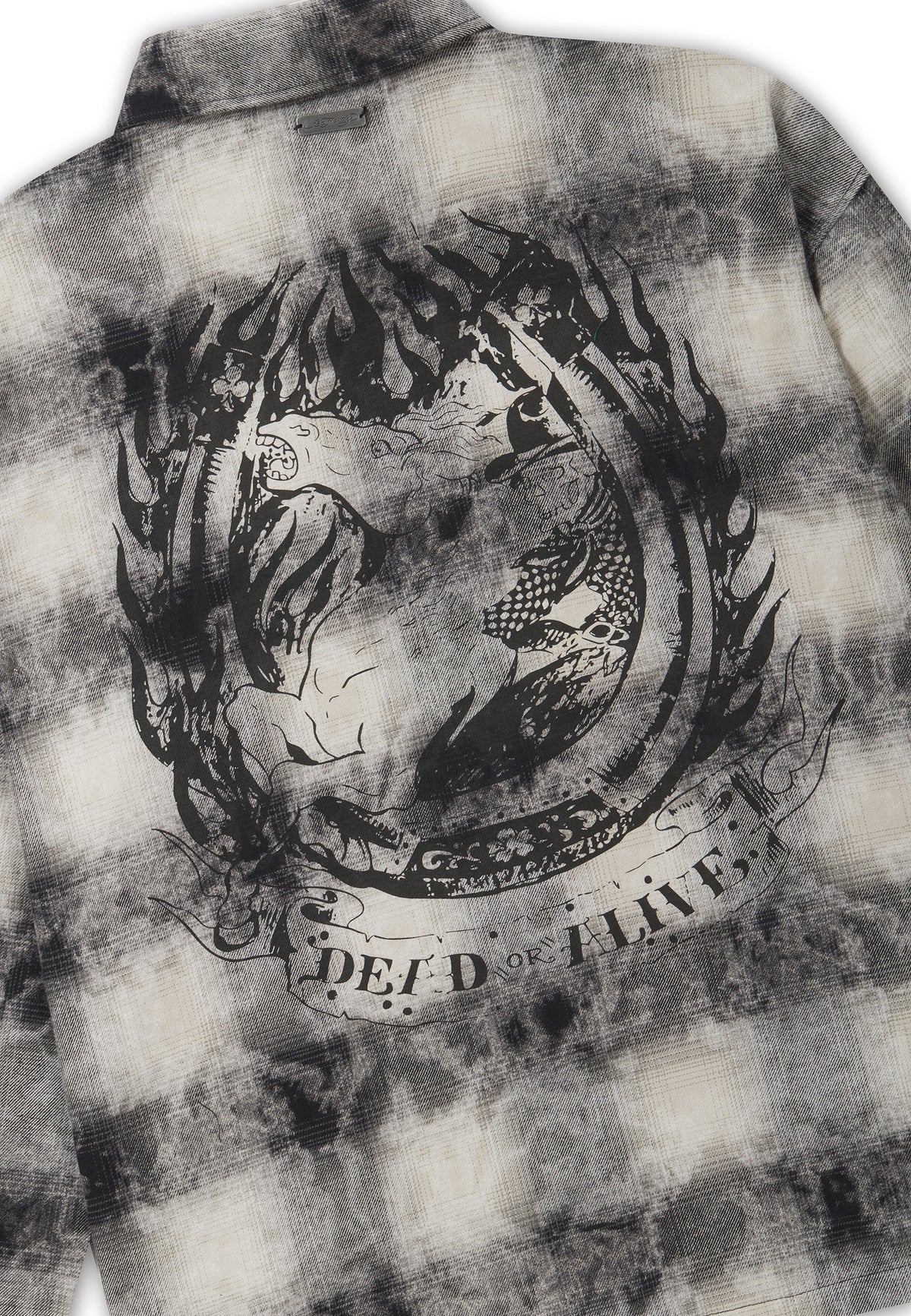 Ed Hardy Dead Or Alive Acid Wash Graphic Shirt Black - OnSize
