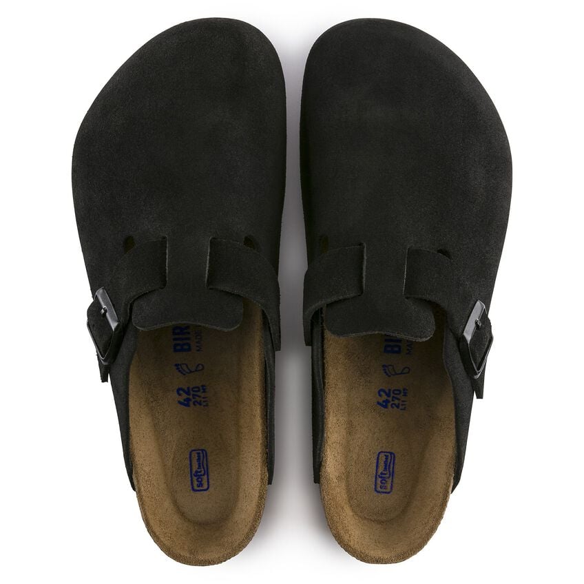 Birkenstock Boston Soft Footbed Suede Black - OnSize