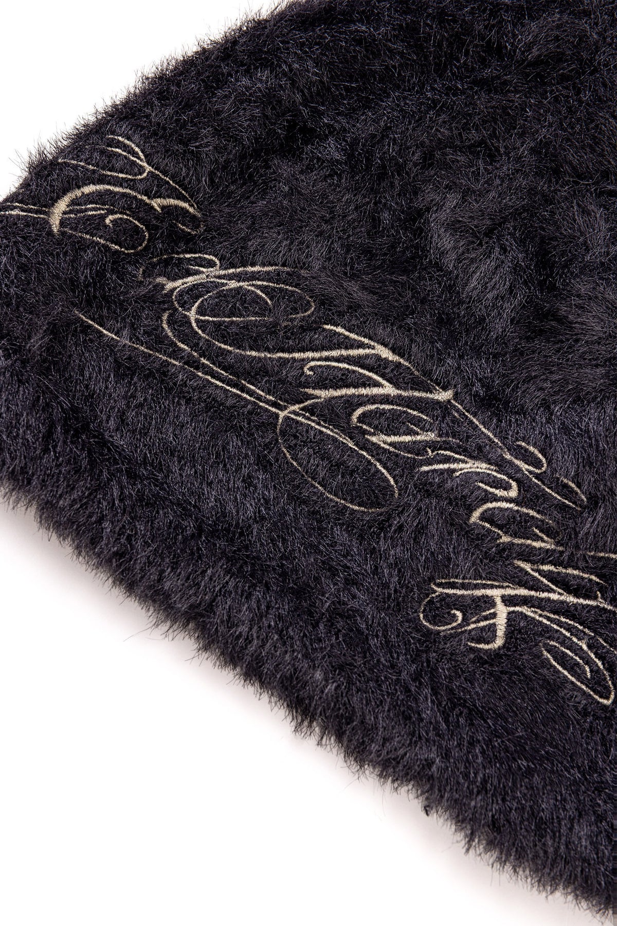 Ed Hardy Script Brushed Black Beanie - OnSize