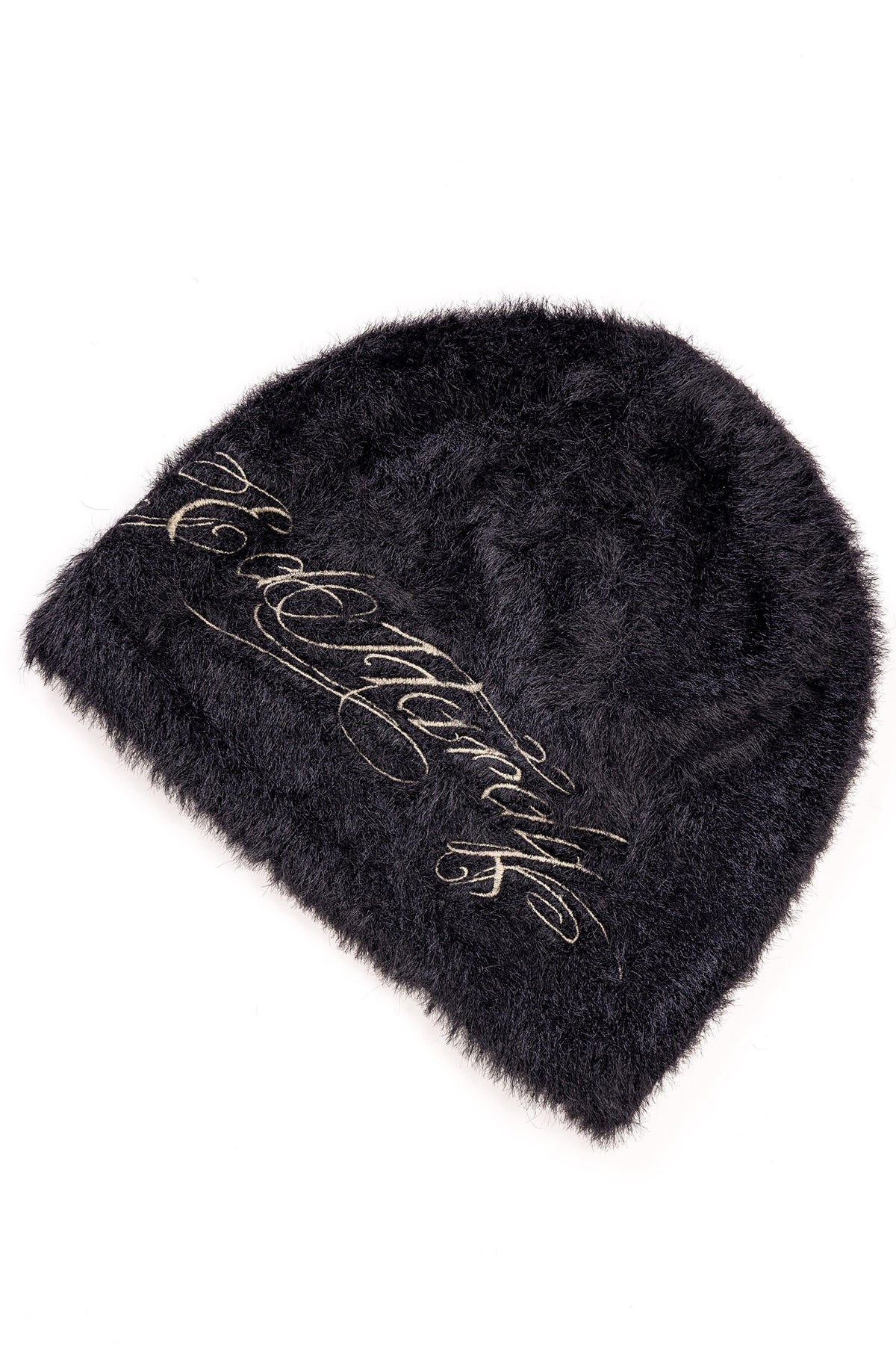 Ed Hardy Script Brushed Black Beanie - OnSize