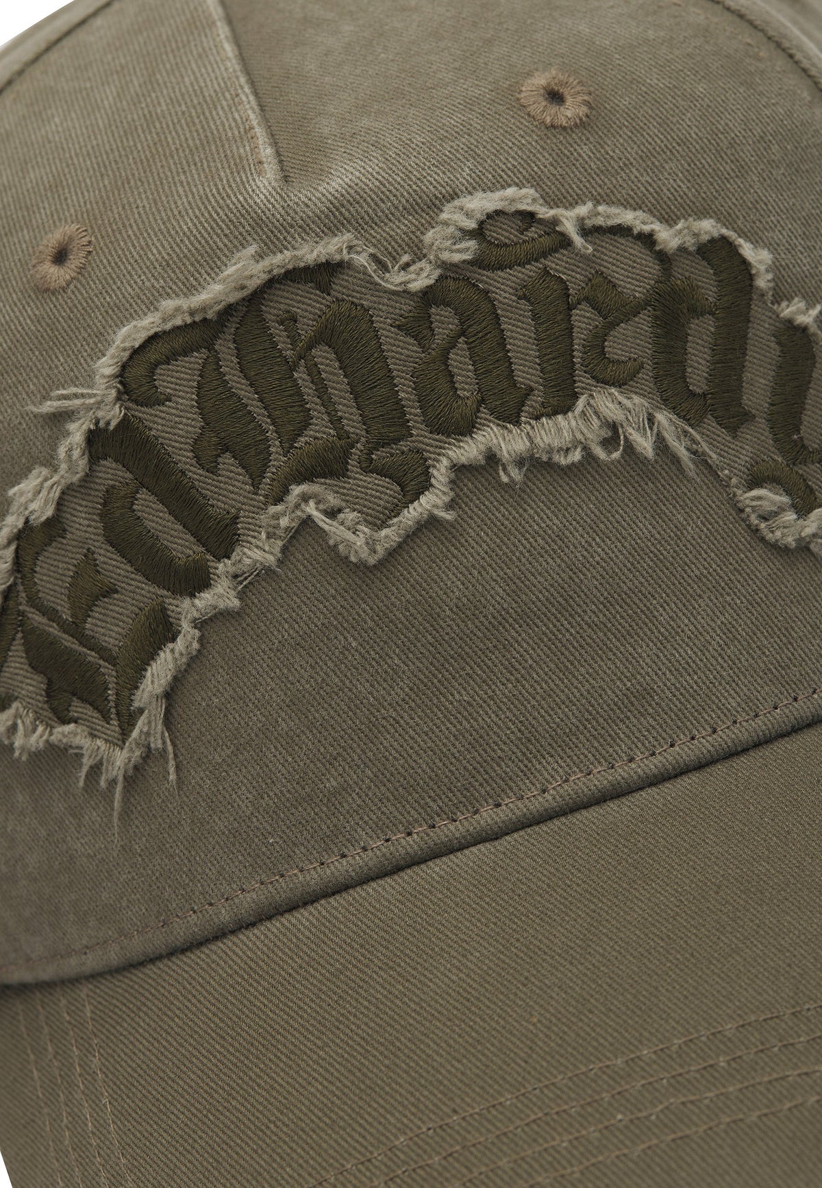 Ed Hardy Distressed Gothic 6 Panel Green Cap - OnSize