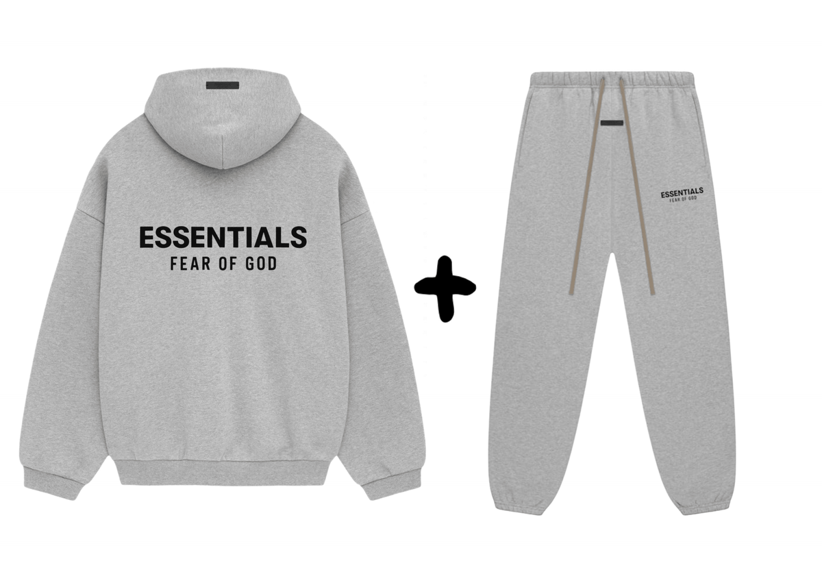 Fear of God Essentials Fleece Light Heather Gray Set - OnSize